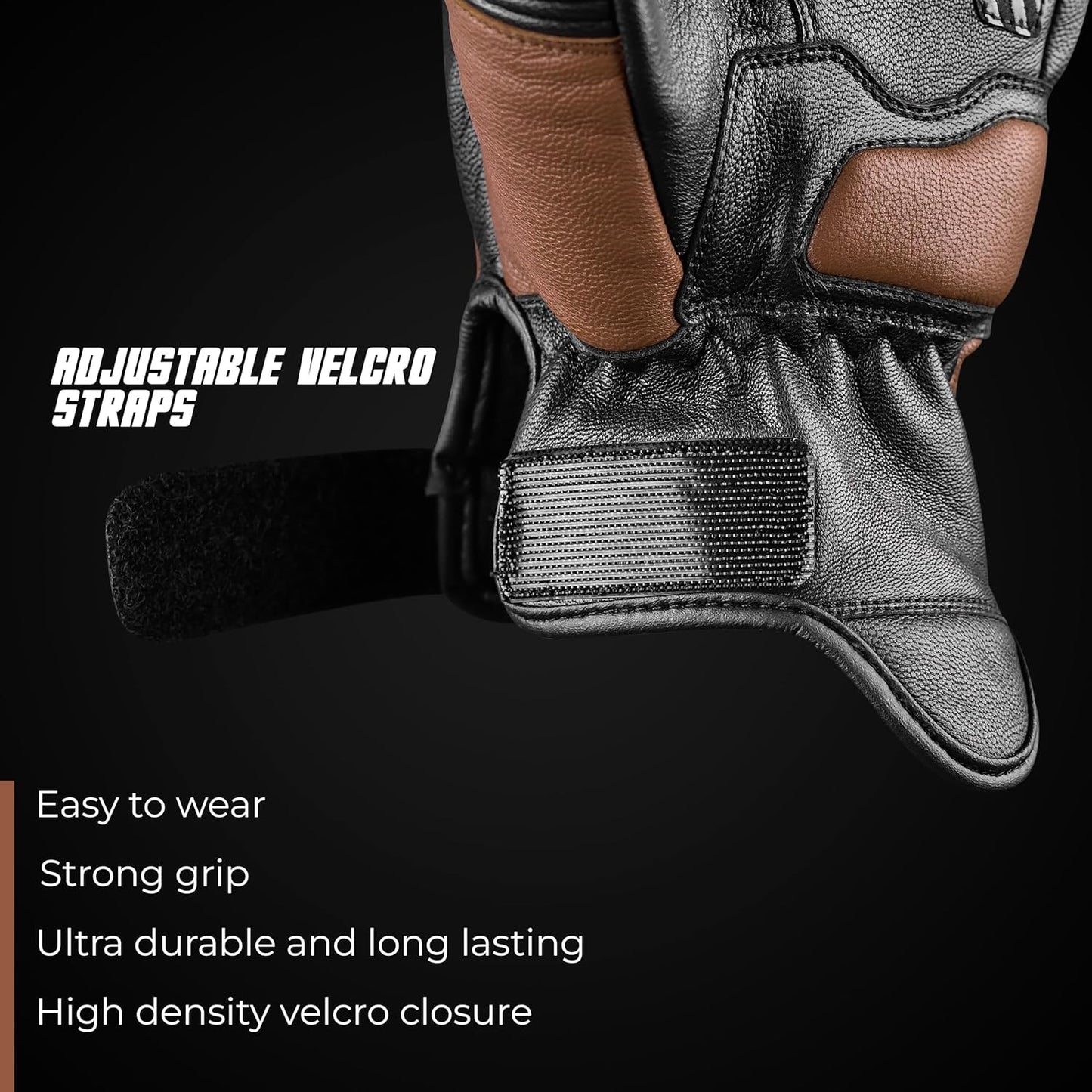 J.A.G. Motorcycle Gloves - Premium Leather Perforated Motorcycle Gloves for Men with Knuckle Protection | Touchscreen Motorbike Riding Gloves