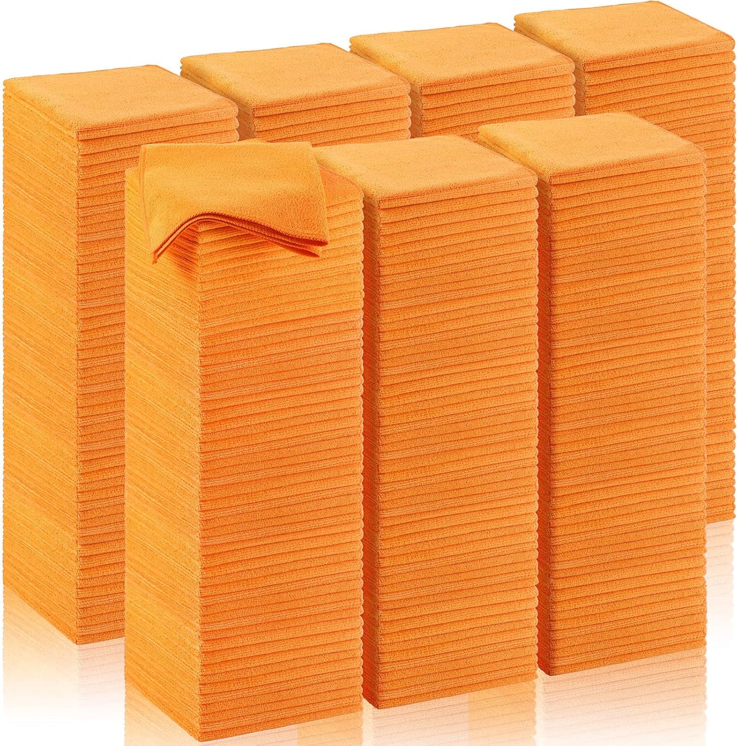 200 Pcs Microfiber Cleaning Cloth 16x16 Inch Microfiber Towels for Car Ultra Absorbent Cleaning Rags Reusable Lint Free Streak Free Detailing Towel for Car Washing Drying Dusting (Orange)