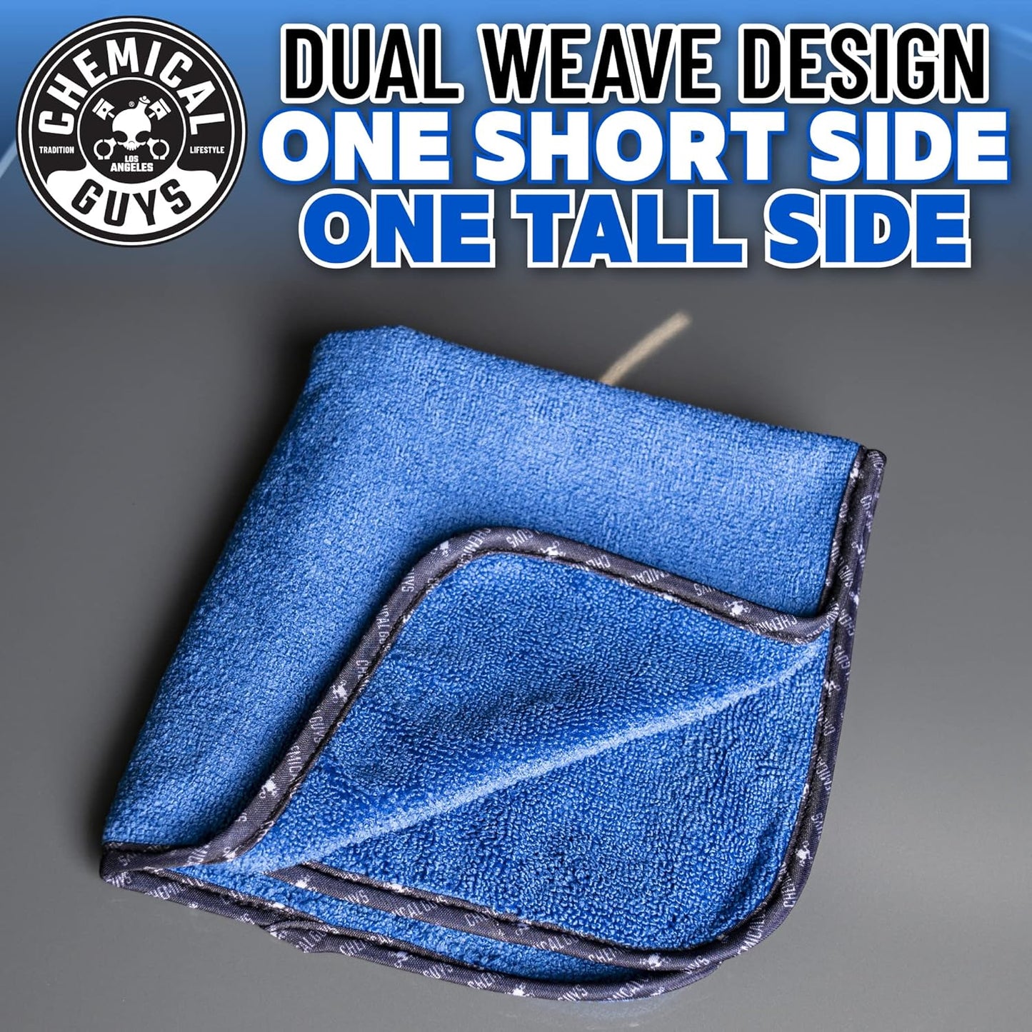 Chemical Guys MIC110003 Professional Grade Premium Microfiber Towels, Blue (16 Inch x 16 Inch) (Pack of 3) - Safe for Car Wash, Home Cleaning & Pet Drying Cloths