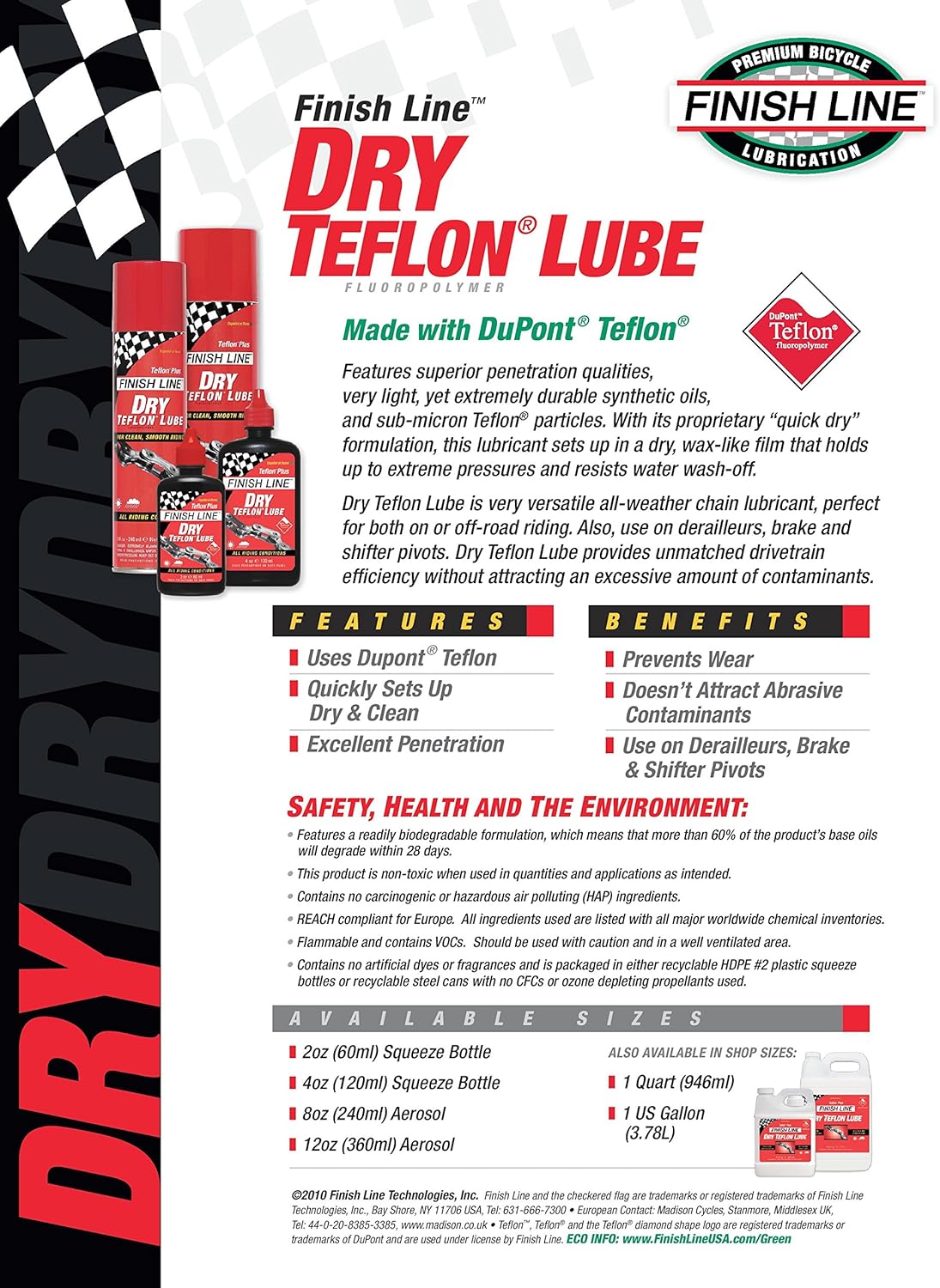 Finish Line Dry Bike Lubricant