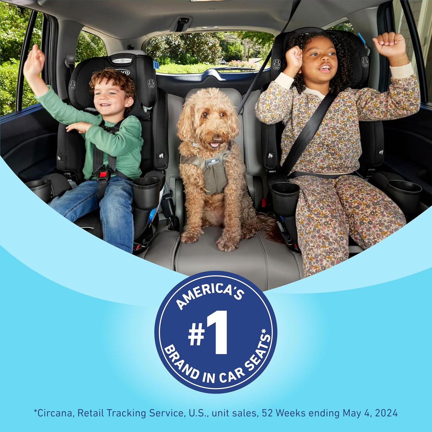 Graco Extend2Fit Convertible Baby Car Seat, Rear and Forward Facing, Adjustable Extension Panel for Extra Legroom, Gotham