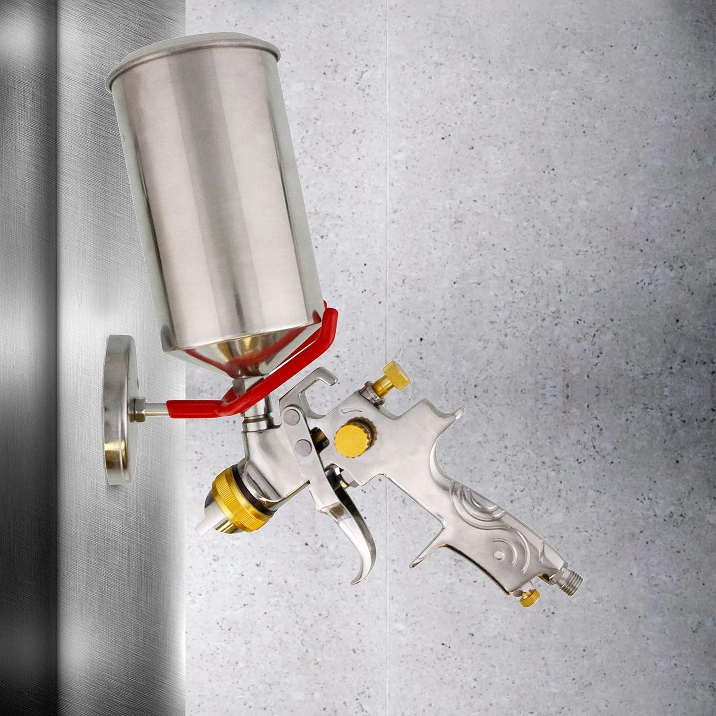 TCP Global Brand Magnetic Paint Spray Gun Holder Stand for Gravity Feed Cup HVLP, Spray Booth, Body Shop Wall (Pack of 6)