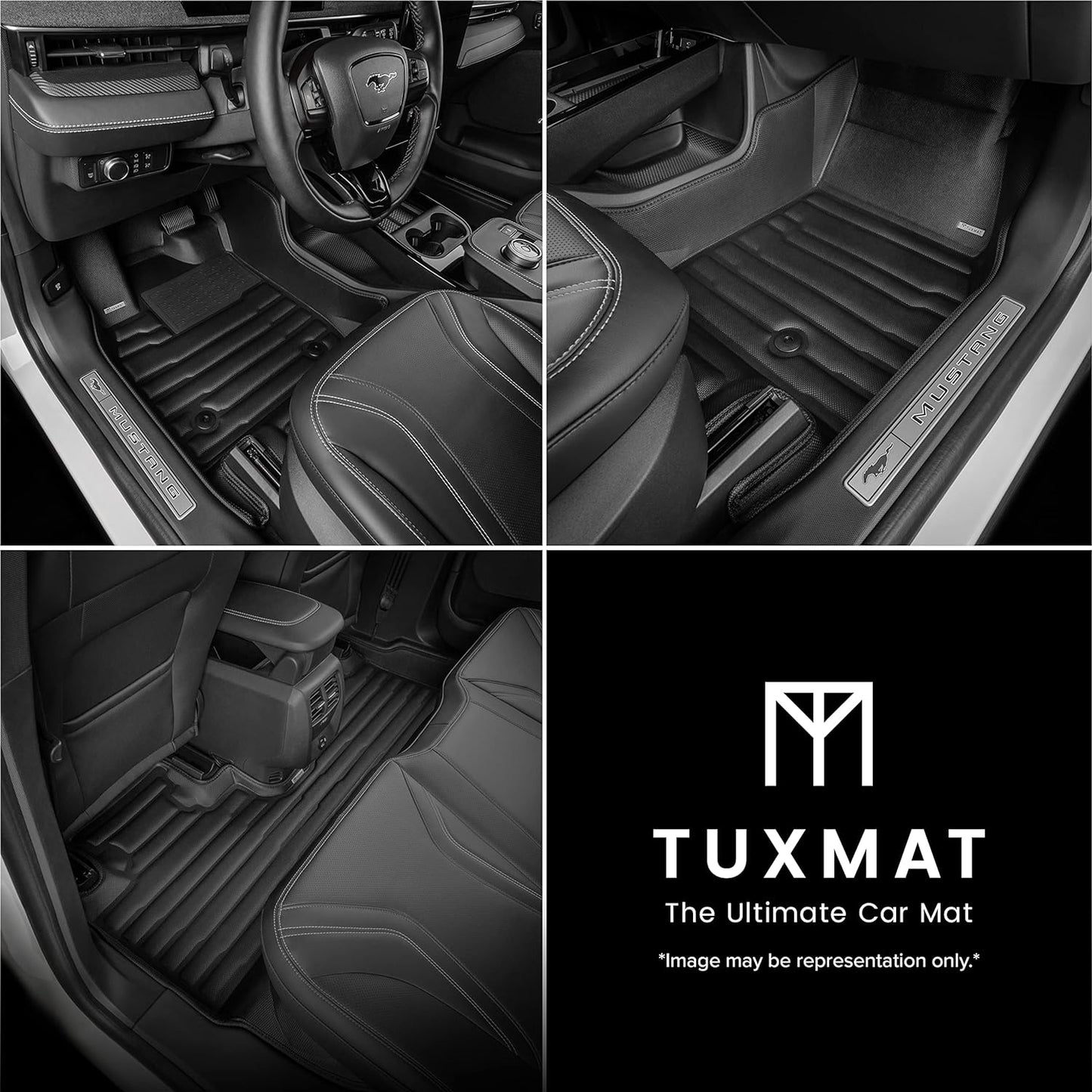 TuxMat - for Mercedes-Benz GLC 2023-2026 Models - Custom Car Mats - Maximum Coverage, All Weather, Laser Measured - This Full Set Includes 1st and 2nd Rows