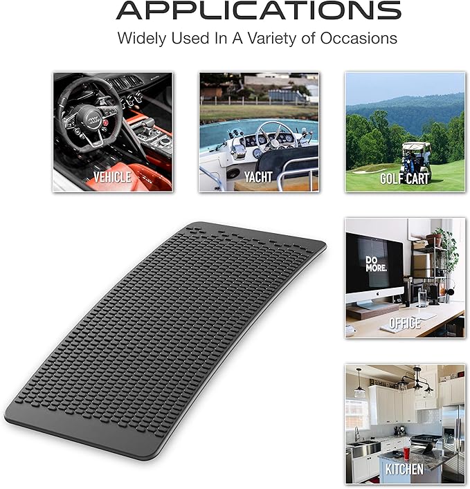 Car Dashboard Non Slip Mat, JIMISHA Anti Slip Pad, Anti Slide Sticky Dash Pad, Multifunctional Fixate Gripping Gel Pad for Radar Detector, Cell Phone, Keys, Glass, GPS, Coins 6.3x2.8 inch (4 Pack)