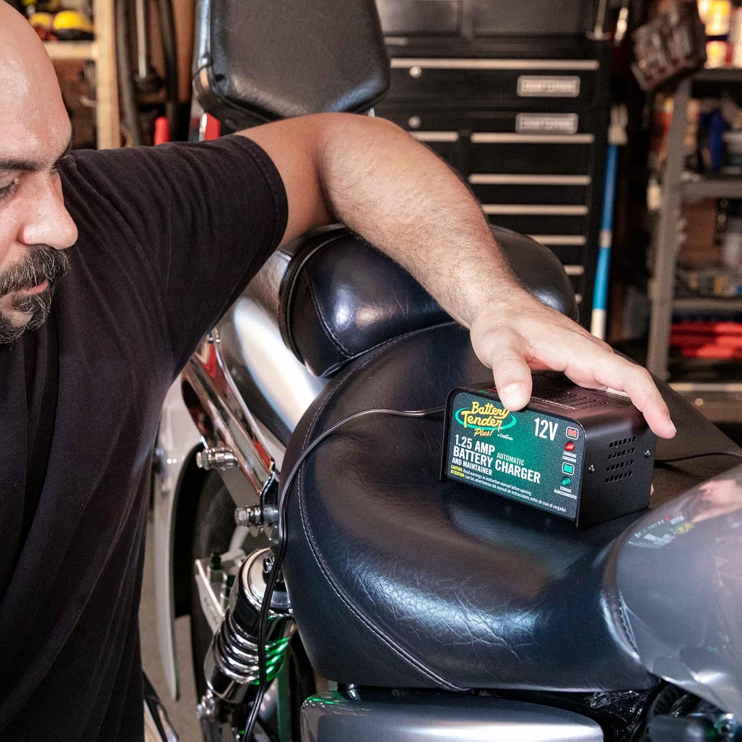 Battery Tender Plus 12V 1.25 AMP Car & Motorcycle Battery Charger and Maintainer, Float Charge for Automotive, and ATVs - Smarter Than a Trickle Charger