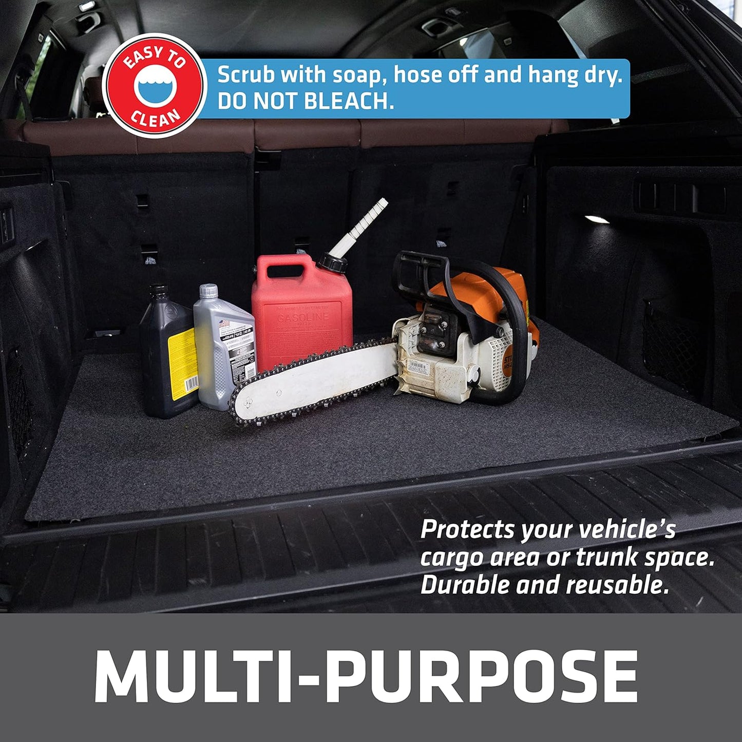 Drymate XL Oil Spill Mat (36" x 59") (12-Pack), Premium Absorbent Oil Pad, Reusable, Washable, Durable, Waterproof Backing Contains Liquids, Protects Garage Floor Surface (USA Made)