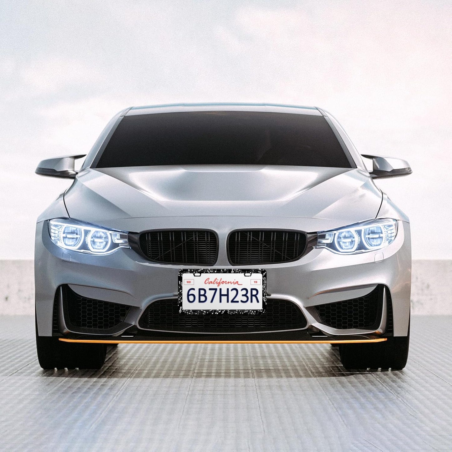 Music Notes License Plate Frame Sheet Music License Plate Frames Personalise Stainless Steel Funny Design Compatible with Standard License Plate Holder for USA Canada 6 X 12 Inch 2 Holes with Screws