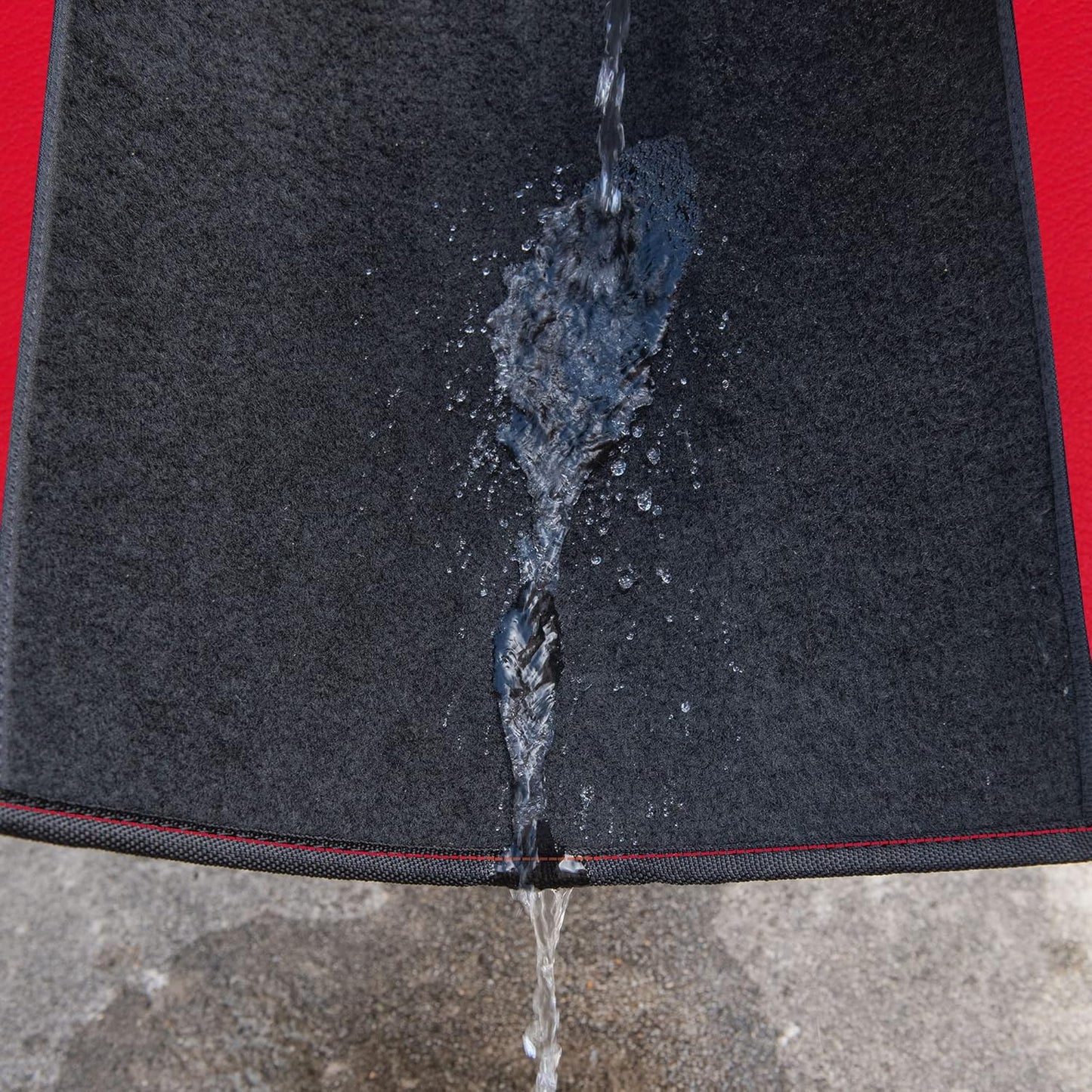 CAR PASS Waterproof Universal Faux Leather 3Row Car Floor Mats, Red Car Mats Fit for SUV,Vans,sedans, Trucks,Set of Vehicles Car Carpet with Driver Heel Pad and Anti-Slip Nibs Backing (Red 3Row)