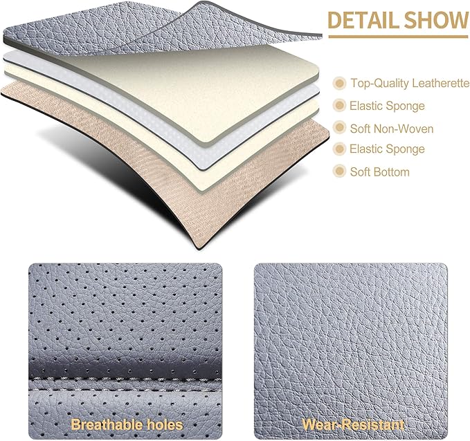 AOOG Leather Car Seat Covers for Cars SUV Pick-up Truck, Universal Front Pair