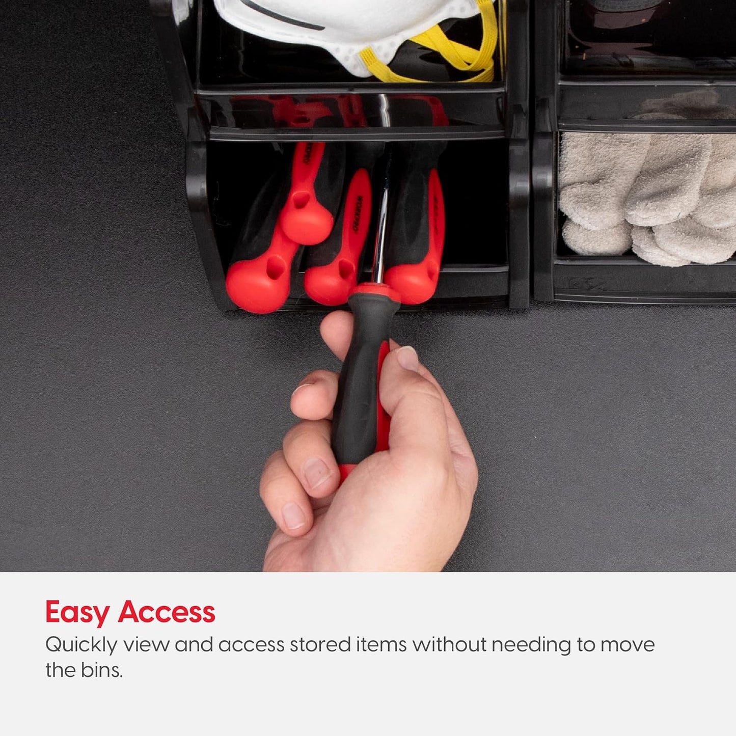 IRIS USA Stackable Storage Bins Open Front, 12 Pack, Plastic Hanging Organizer Caddy Basket for Hardware Crafts, Small Parts, Nuts and Bolts, Garage Tool Storage, Small, Black