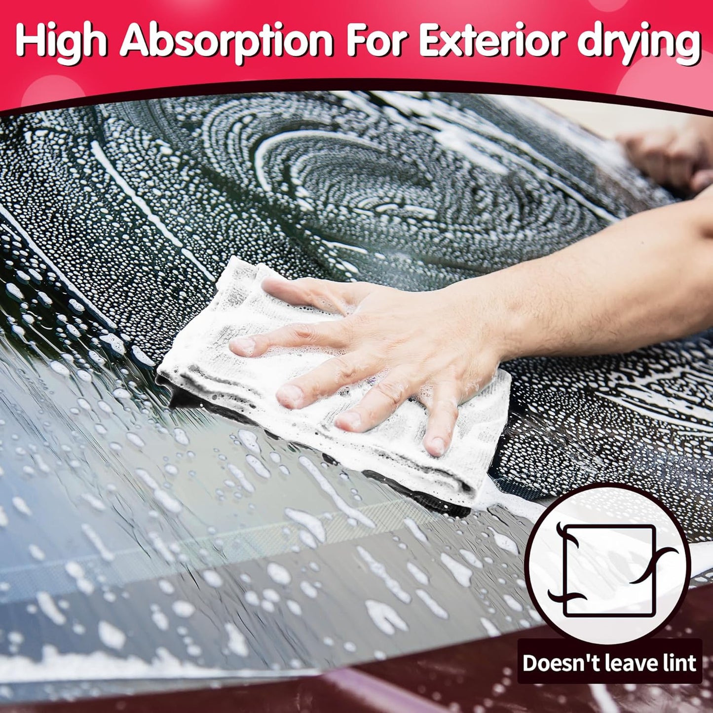 FIXSMITH White Microfiber Cleaning Cloth, Pack of 50, 16"X12" Cleaning Rags for Housekeeping and Kitchen, Reusable Shop Towels, Microfiber Towels for Cars, Lint Free, Scratch-Free, Highly Absorbent