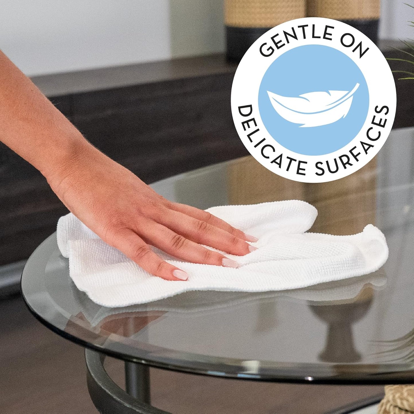 S&T INC. 50 Pack Microfiber Cleaning Cloth, Bulk Towels for Home, Reusable Microfiber Towels for Cars, Cleaning Rags, White, 11.5 Inches x 11.5 Inches, 50 Count