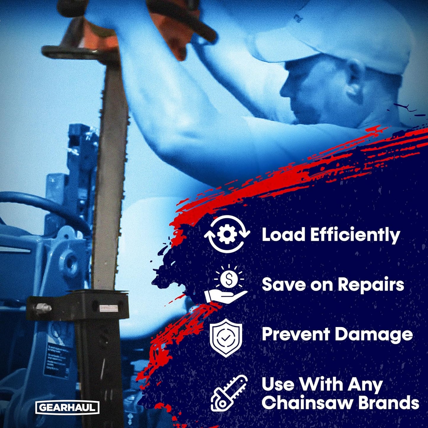 SawHaul Universal Tractor Chainsaw Holder - Made in Kansas USA - Fixed Mount Chainsaw Carrier (36" Red) Compatible w/All Brands