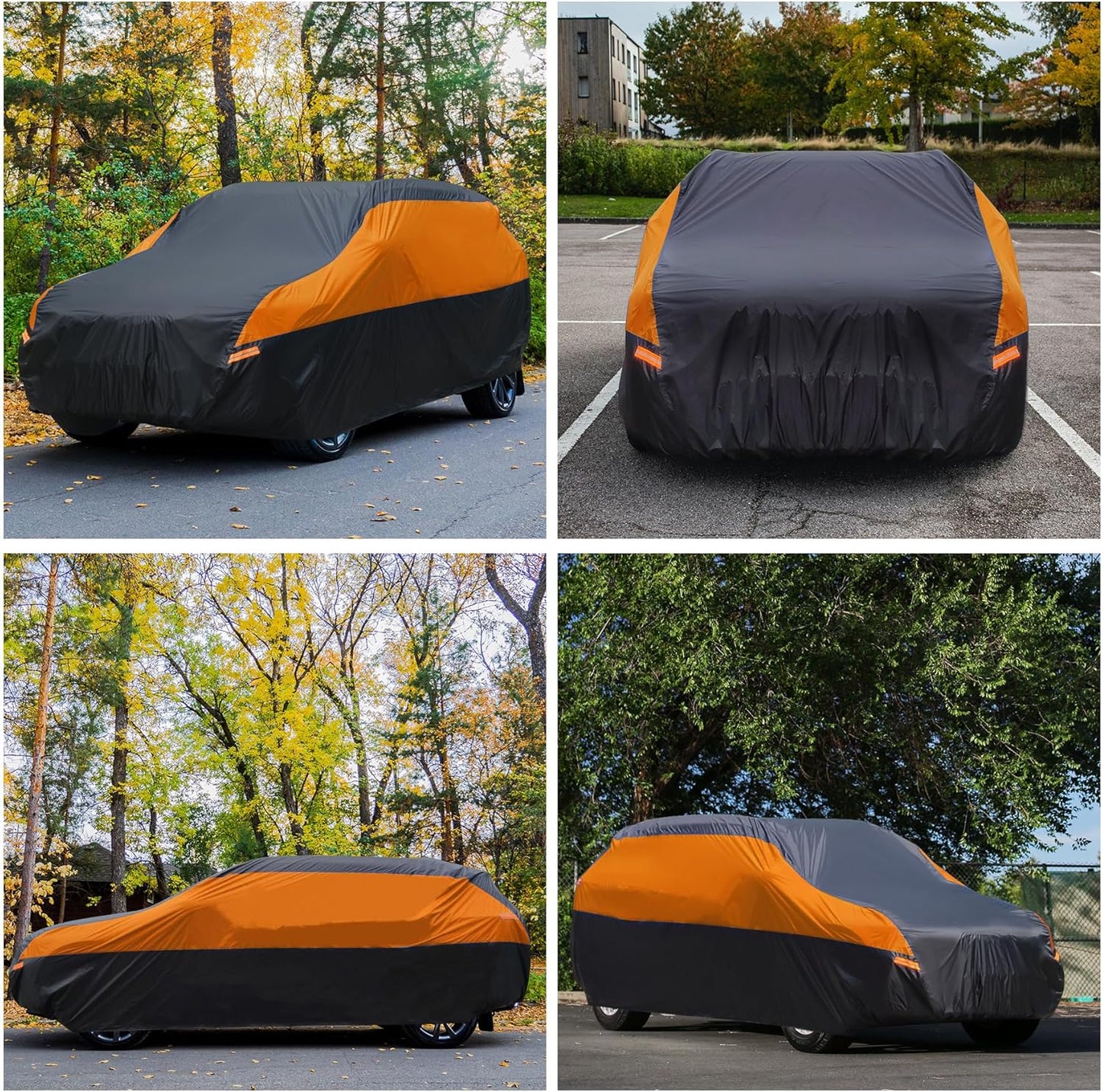 SUV Car Cover Hatchback Cover Waterproof All Weather, Outdoor Car Covers for Automobiles with Zipper Door, Hail UV Snow Wind Protection, Car Cover, Fit SUV Jeep-Length (up to 181")