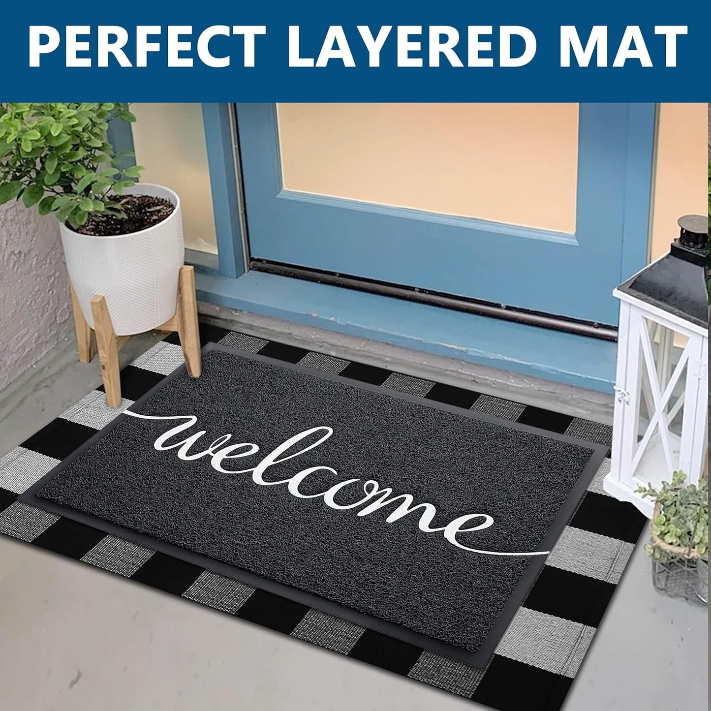 EARTHALL Funny Welcome Mats Outdoor, Front Door Mat for Outside Entry, Doormat Outside/Inside Entrance, Entry Door Rugs for Entryway Indoor, Outdoor Mats for Home Entrance, Front Porch Decor 36"x24"